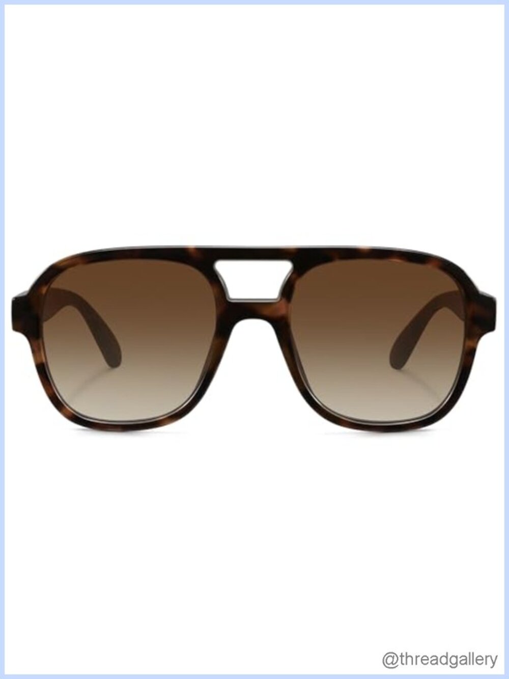 Oversized Retro Square Aviator Sunglasses Vintage Double Bridge UV400